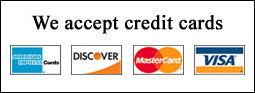 We accept credit cards